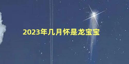 2023年几月怀是龙宝宝