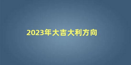 2023年大吉大利方向