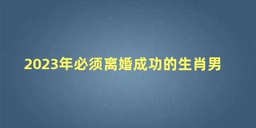 2023年必须离婚成功的生肖男