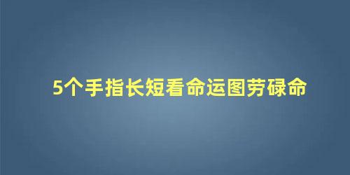 5个手指长短看命运图劳碌命
