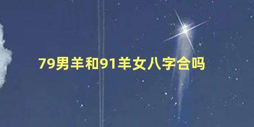 79男羊和91羊女八字合吗