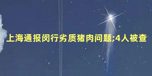 上海通报闵行劣质猪肉问题:4人被查