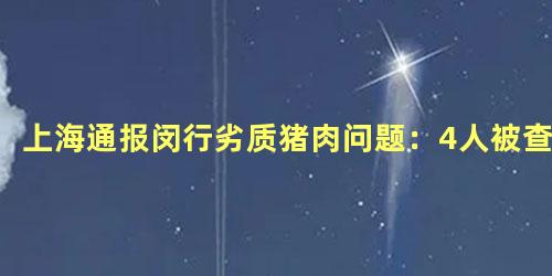 上海通报闵行劣质猪肉问题：4人被查