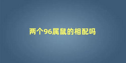两个96属鼠的相配吗