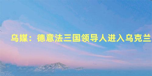 乌媒：德意法三国领导人进入乌克兰