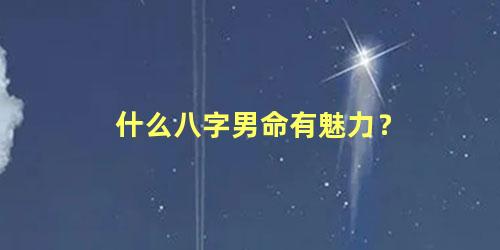 什么八字男命有魅力？