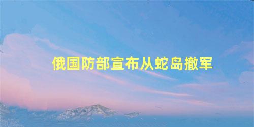 俄国防部宣布从蛇岛撤军