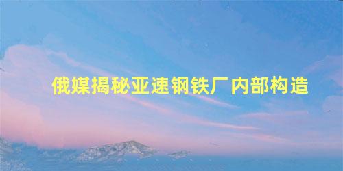 俄媒揭秘亚速钢铁厂内部构造