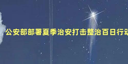 公安部部署夏季治安打击整治百日行动