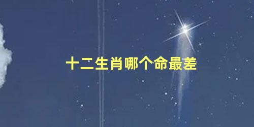 十二生肖哪个命最差