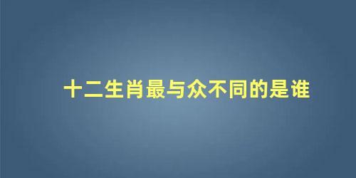 十二生肖最与众不同的是谁