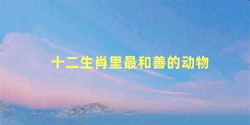十二生肖里最和善的动物