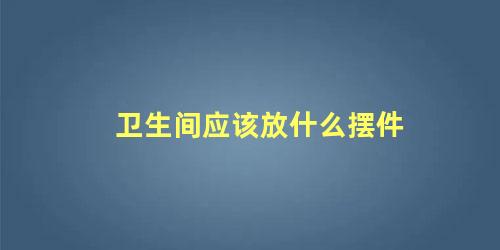 卫生间应该放什么摆件