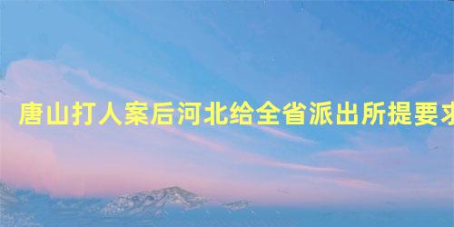 唐山打人案后河北给全省派出所提要求