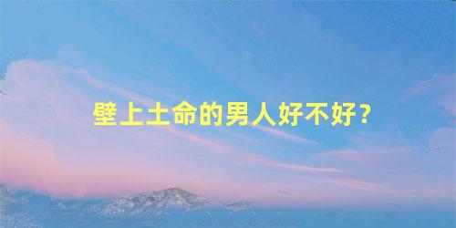 壁上土命的男人好不好？