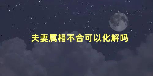 夫妻属相不合可以化解吗