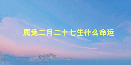 属兔二月二十七生什么命运