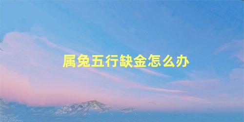 属兔五行缺金怎么办