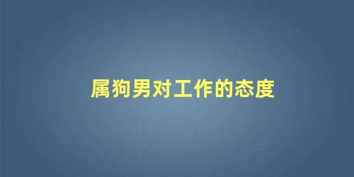 属狗男对工作的态度