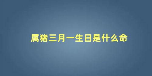 属猪三月一生日是什么命