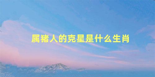 属猪人的克星是什么生肖