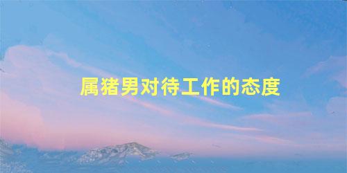 属猪男对待工作的态度