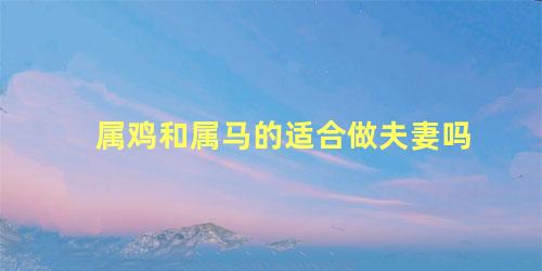 属鸡和属马的适合做夫妻吗