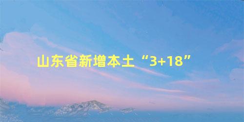 山东省新增本土“3+18”