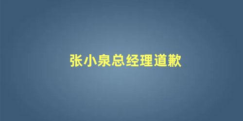 张小泉总经理道歉