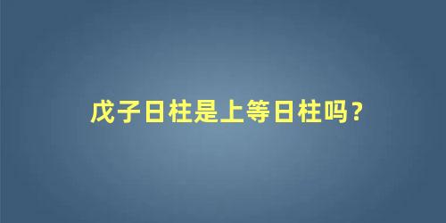 戊子日柱是上等日柱吗？