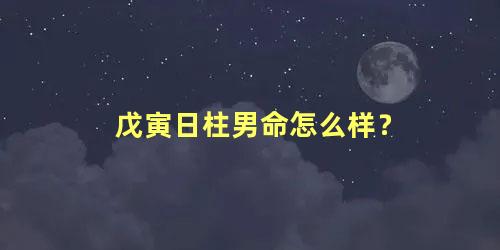 戊寅日柱男命怎么样？