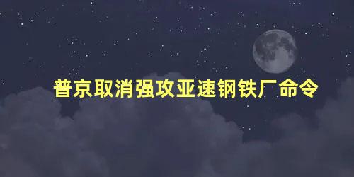 普京取消强攻亚速钢铁厂命令