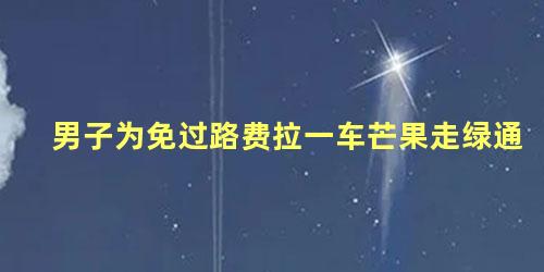 男子为免过路费拉一车芒果走绿通