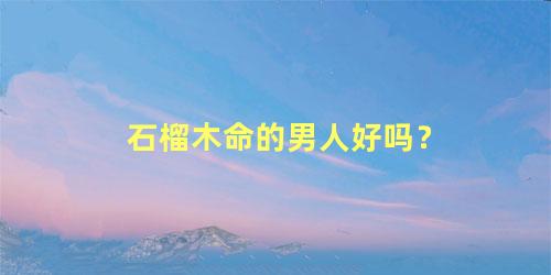 石榴木命的男人好吗？