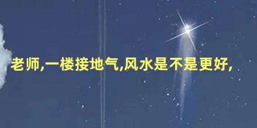 老师,一楼接地气,风水是不是更好,