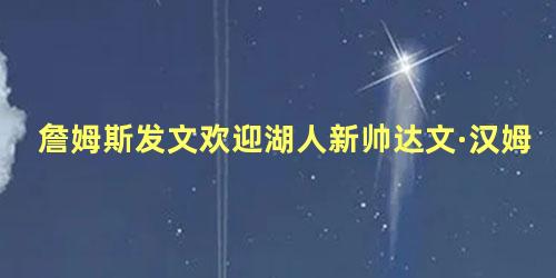 詹姆斯发文欢迎湖人新帅达文·汉姆