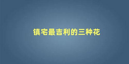 镇宅最吉利的三种花