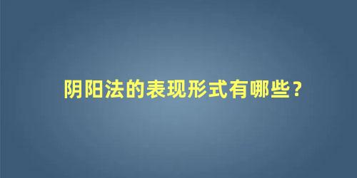 阴阳法的表现形式有哪些？